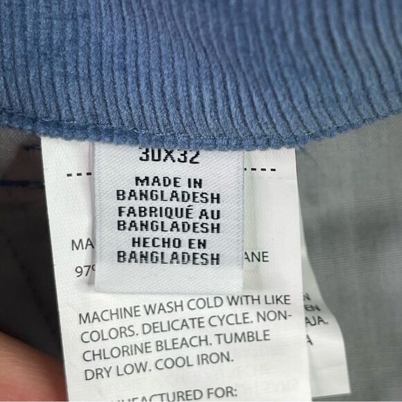 Southern Proper Pants Men’s 30X30.5 Blue Slim Straight Micro Corduroy Preppy - Picture 6 of 12